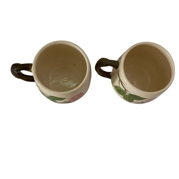 Vintage Franciscan Desert Rose Mugs Cups Set of 2 Pink Floral USA & England - Picture 3 of 4